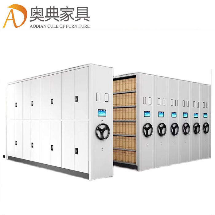密集架移動檔案柜資料柜手搖式軌道密集柜文件柜鐵皮柜